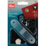 Grommet Kit 8mm, Black, 24 pcs., Installation tool included, Prym 541376 Black