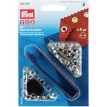 Grommet Kit 4mm, Silver, 50 pcs., Installation tool included, Prym 542407 Silver