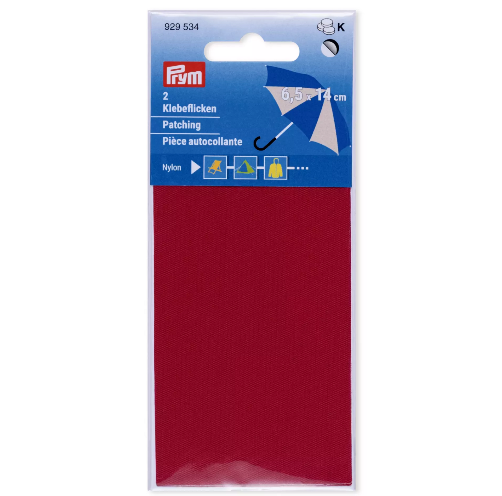 Nylon Repair Patch, Fuchsia, 2 pieces of 14cm x 6.5cm, Prym  929534 Fuchsia