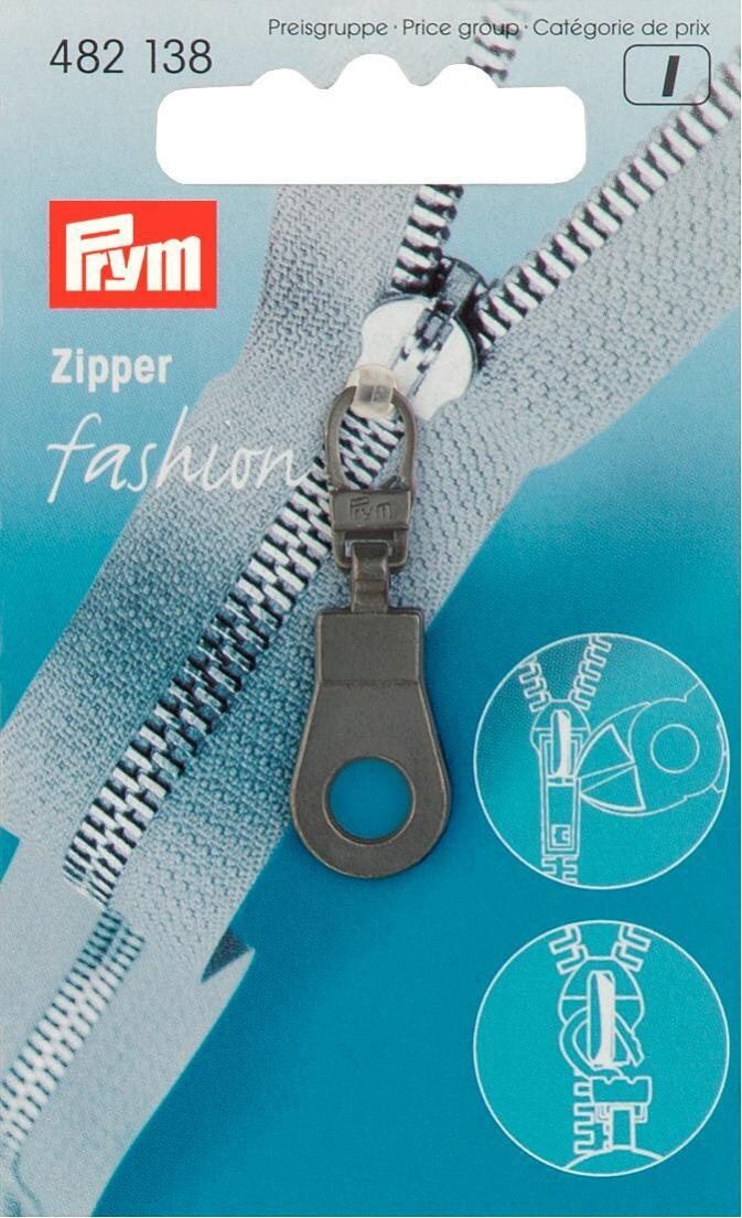 Zipper Pull Tab, Eyelet, Black, Prym 482138 Black