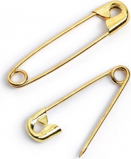 Safety Pins 27mm, Polished Brass, Prym 071275 Polished Brass