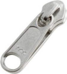 Double Pull Non-Lock Slider for 5C Coil Zipper, Silver, YKK 5C DWL C5 Silver