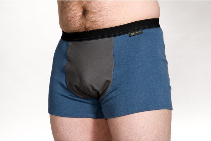 Merinobokserit tuulisuojalla, Harmaan sininen, XL, 2-laatu Harmaan sininen