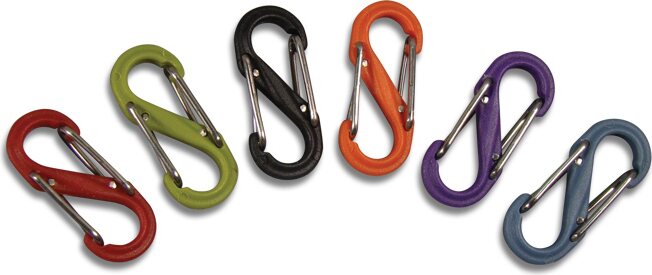 S-Biner #0 Plastic Accessory Carabiner, Translucent Orange, Bulk 1 pcs. Translucent Orange