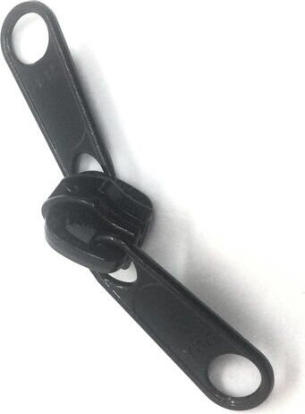 Double Pull Non-Lock Slider for 8C Coil Zipper, Black, YKK 8C DW2LD E Black