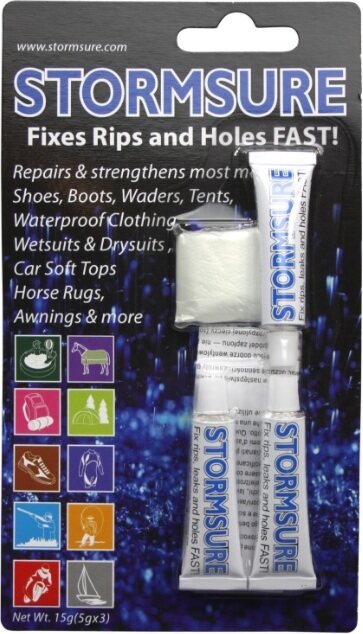 Stormsure Flexible Repair Glue, Clear, Package with one 15 gram tube, incl. disposable gloves Clear