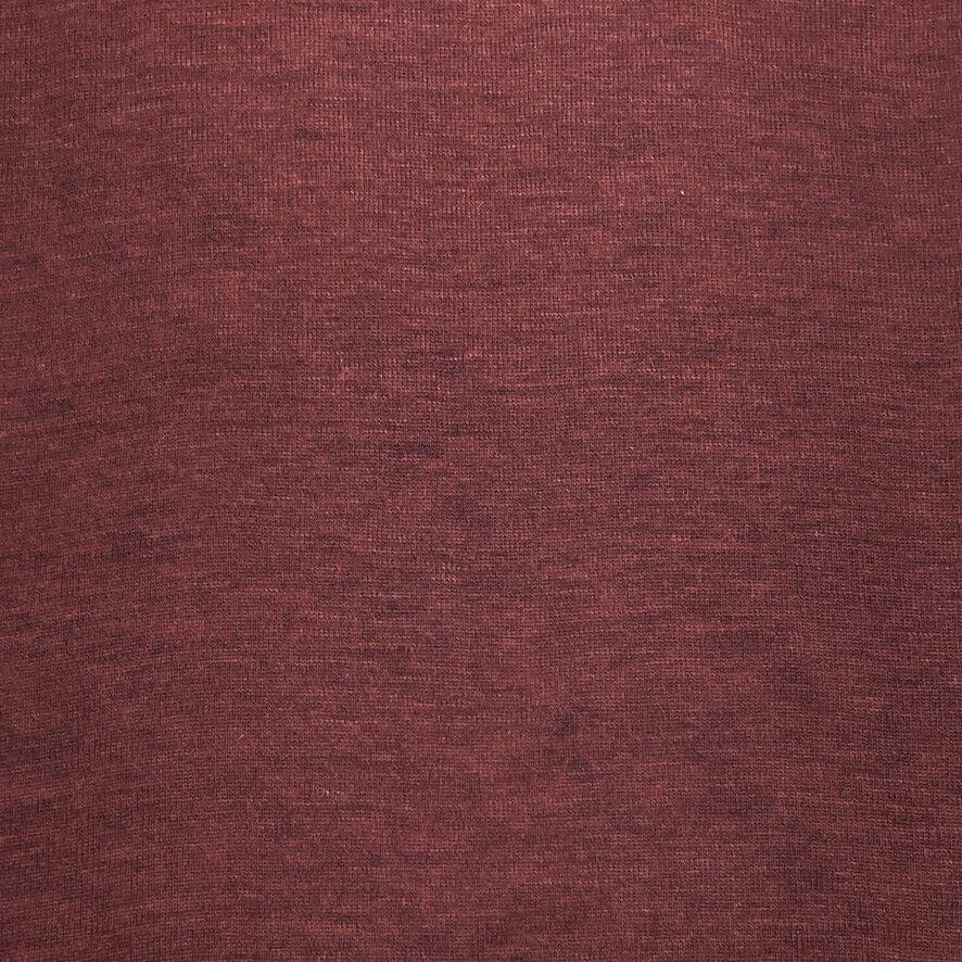 Merino Wool Tube Knit 19.5 Micron, Heathered Wine Red (6415), Mulesing Free Heathered Wine Red (6415)