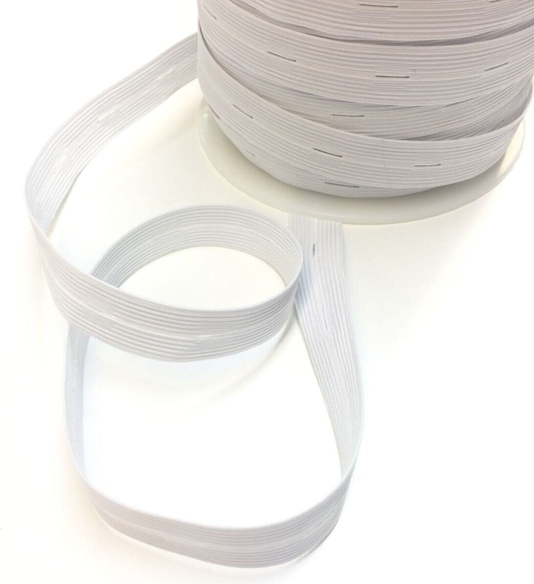 Buttonhole Elastic 10-18 mm, White, 18 mm White
