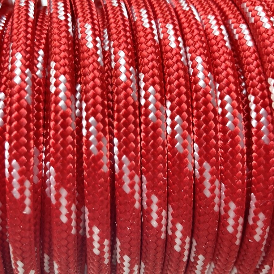 PES Cord 4 to 8 mm, 6 mm, Red/White Red/White