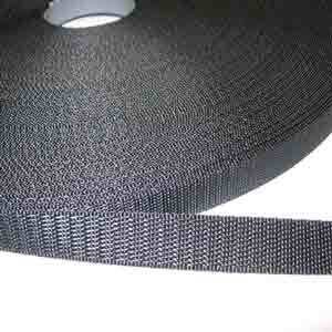 Nauha 25mm kevyt PES, Musta Musta