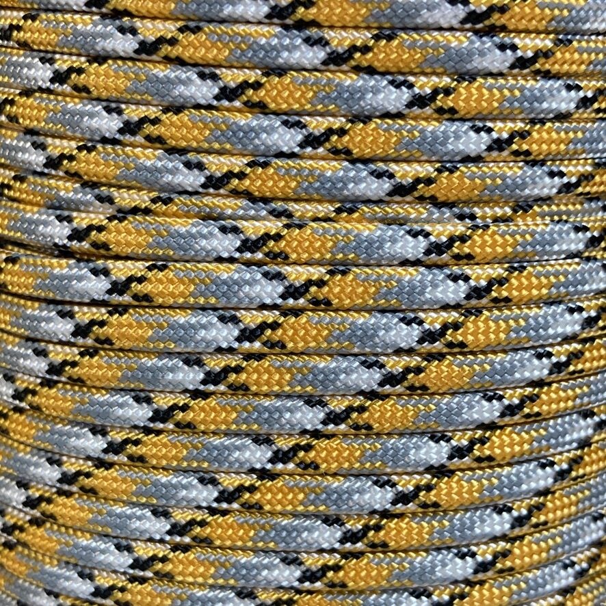 Paracord 550 Type III Nylon Cord, 38 colors, Rust orange white black (301) Rust orange white black (301)