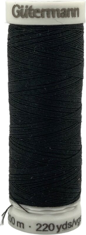 Guetermann #100 Polyester Thread 200 m, 000 - Black Black (000)