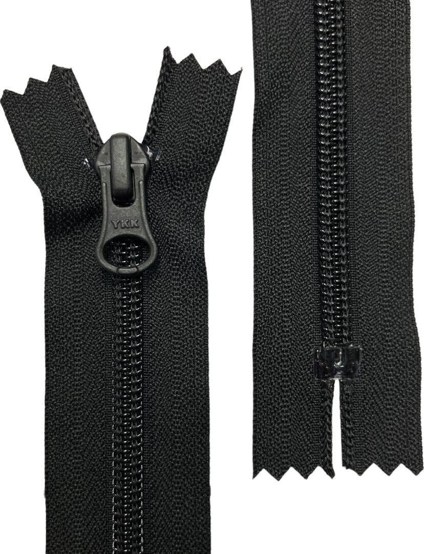 5C Closed-End Coil Zipper, 20 cm, Black, ECO-DYE® Black