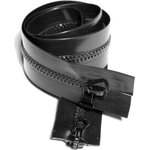 Waterproof  AQUASEAL 6 mm Two-Way Open Zipper, 60 cm, Black