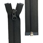 8C Separating Coil Zipper, 90 cm, Black