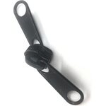 Double Pull Non-Lock Slider for 8C Coil Zipper, Black, YKK 8C DW2LD E