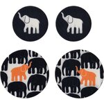 FabPatch Repair Patches, Recycled Stretch Polyester, World Vision Free Elephant, For every product sold, one euro will be donated to help children in developing countries and crisis areas., 2 pcs. 70 mm round, 2 pcs. 50 mm round