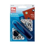 Grommets 5 mm, Silver, 40 pcs., Installation tool included, Prym 542410