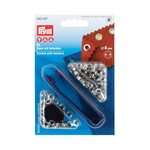 Grommet Kit 4mm, Silver, 50 pcs., Installation tool included, Prym 542407