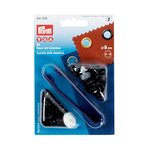 Grommet Kit 8mm, Black, 24 pcs., Installation tool included, Prym 541376