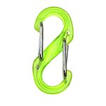 S-Biner #0 Plastic Accessory Carabiner, Translucent Green, Bulk 1 pcs.