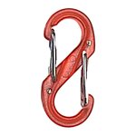 S-Biner #0 Plastic Accessory Carabiner, Translucent Red, Bulk 1 pcs.