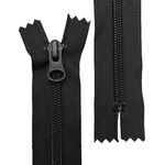 5C Closed-End Coil Zipper, 20 cm, Black, ECO-DYE®