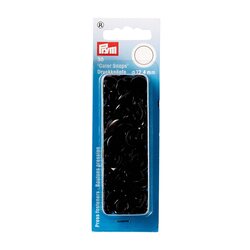Muovinepparit 12,4 mm, Musta, 30 nepparia, Prym 393105
