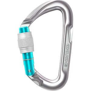 Pure Screwgate Carabiner, Silver/Turquoise