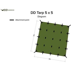 DD Hammocks Tarp 5 x 5, 2030 g
