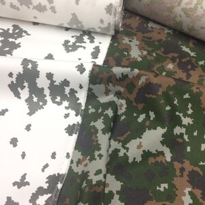 Polycotton in M05 Camouflage, 235 g/m², DWR treated