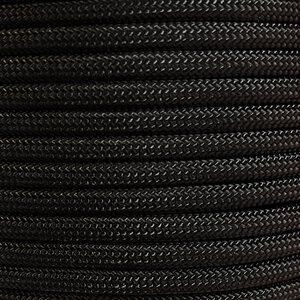Paracord 550 Type III Nylon Cord, 38 colors, Black (016)