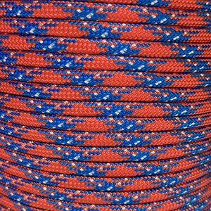 Paracord 550 Type III nailonnyöri, 38 väriä, Puna-sininen kuu (164)