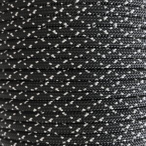 Paracord 550 Type III Nylon Cord, 38 colors, Black Starry night reflective (228)
