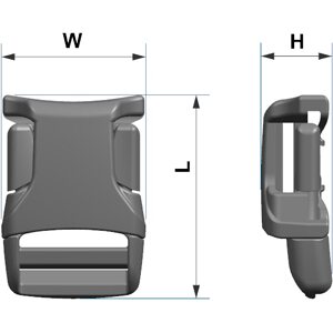 Woojin Plastics Clip on Webbing Buckle for 25 mm webbing (Molle 4Way Champion)