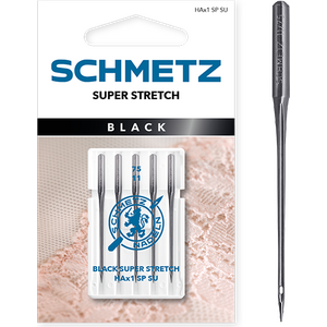Black Super Stretch ompelukoneneulat, 75/11