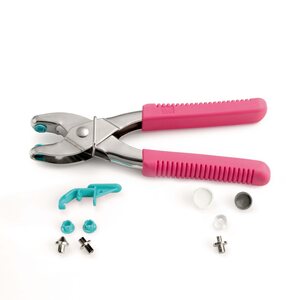 Vario Installation Pliers, Pink, Including Tools for Plastic Snaps, Prym 390902