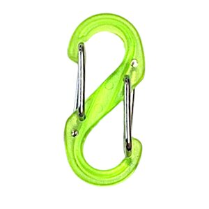 S-Biner #0 Plastic Accessory Carabiner, Translucent Green, Bulk 1 pcs.