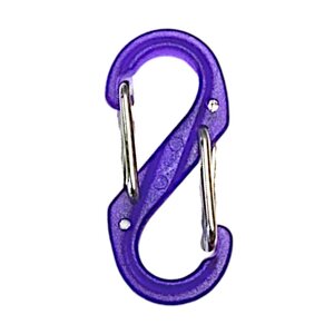 S-Biner #0 Plastic Accessory Carabiner, Translucent Violet, Bulk 1 pcs.