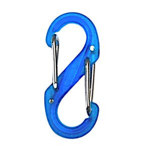 S-Biner #0 Plastic Accessory Carabiner, Transparent Blue, Bulk 1 pcs.