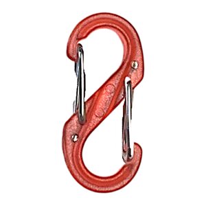 S-Biner #0 Plastic Accessory Carabiner, Translucent Red, Bulk 1 pcs.