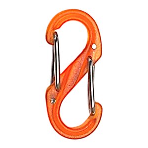 S-Biner #0 Plastic Accessory Carabiner, Translucent Orange, Bulk 1 pcs.