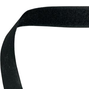 Ommeltava tarranauha 20 mm, Nukkapuoli, Musta
