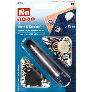 Prym Painonappipaketti 15 mm vahvaneppari ruuveilla