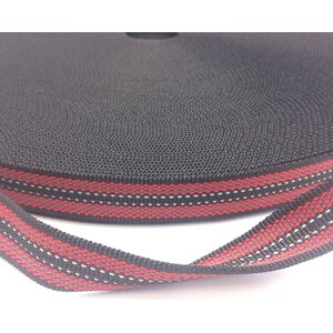 Grip Webbing With Reflective Stripes 25 mm, Dog Leash