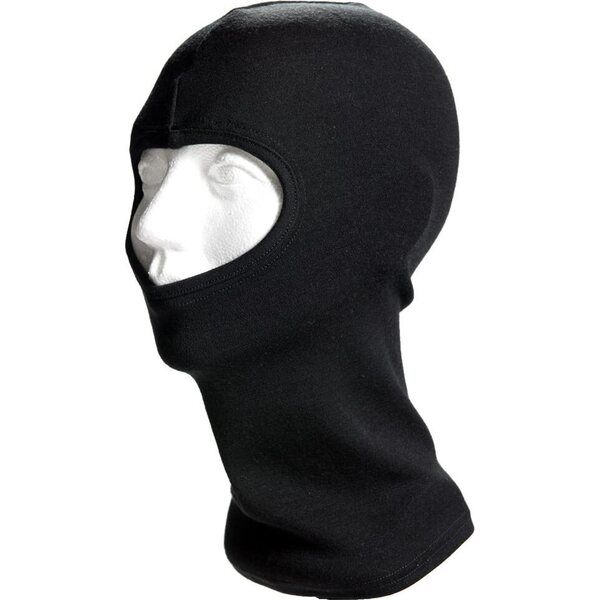 Merino Balaclava, Black, One size, 16.5 µm Merinowool (190 g/m²)