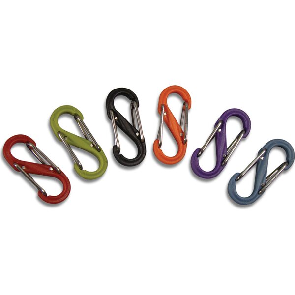 S-Biner #0 Plastic Accessory Carabiner, Translucent Orange, Bulk 1 pcs.