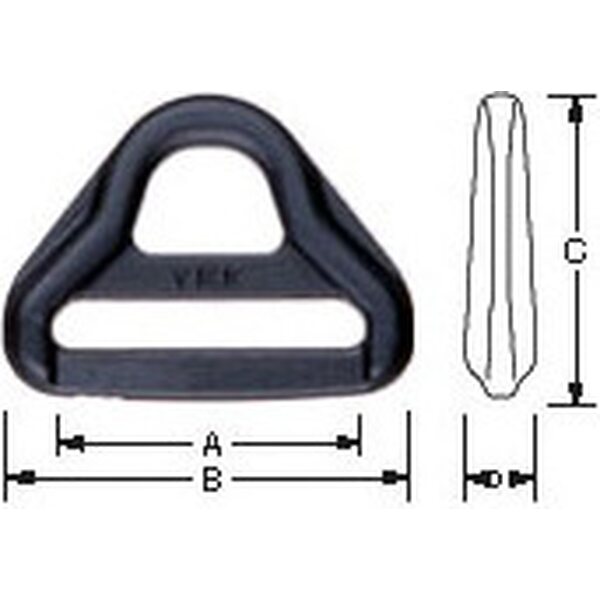 YKK Webbing D-Ring, 25 mm (POM)