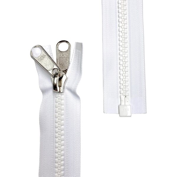 VISLON® 10VF Separating Tooth Zipper, with Double Pull, 500 cm, White