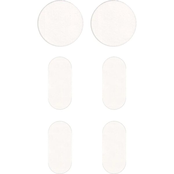 FabPatch Repair Patches, Recycled Stretch Polyester, Blank – White, Tip: Personalize or mark your products! You can draw or write on the patches with high-quality permanent markers., 4 pcs. 55 x 25 mm (oval), 2 pcs. 50 mm (round)